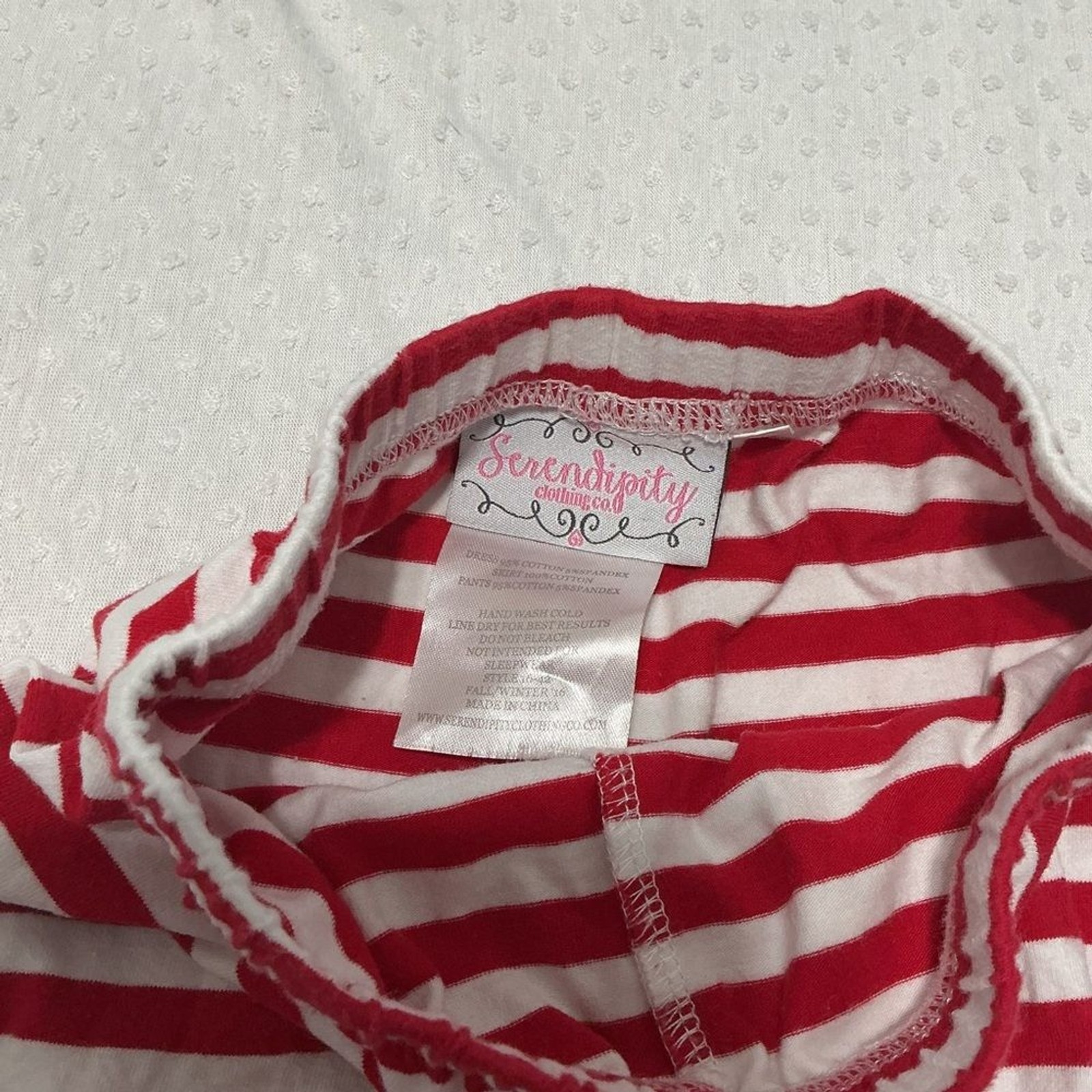SERENDIPITY Red and Blue Striped Ruffle Tunic Dress & Legging Set 2T