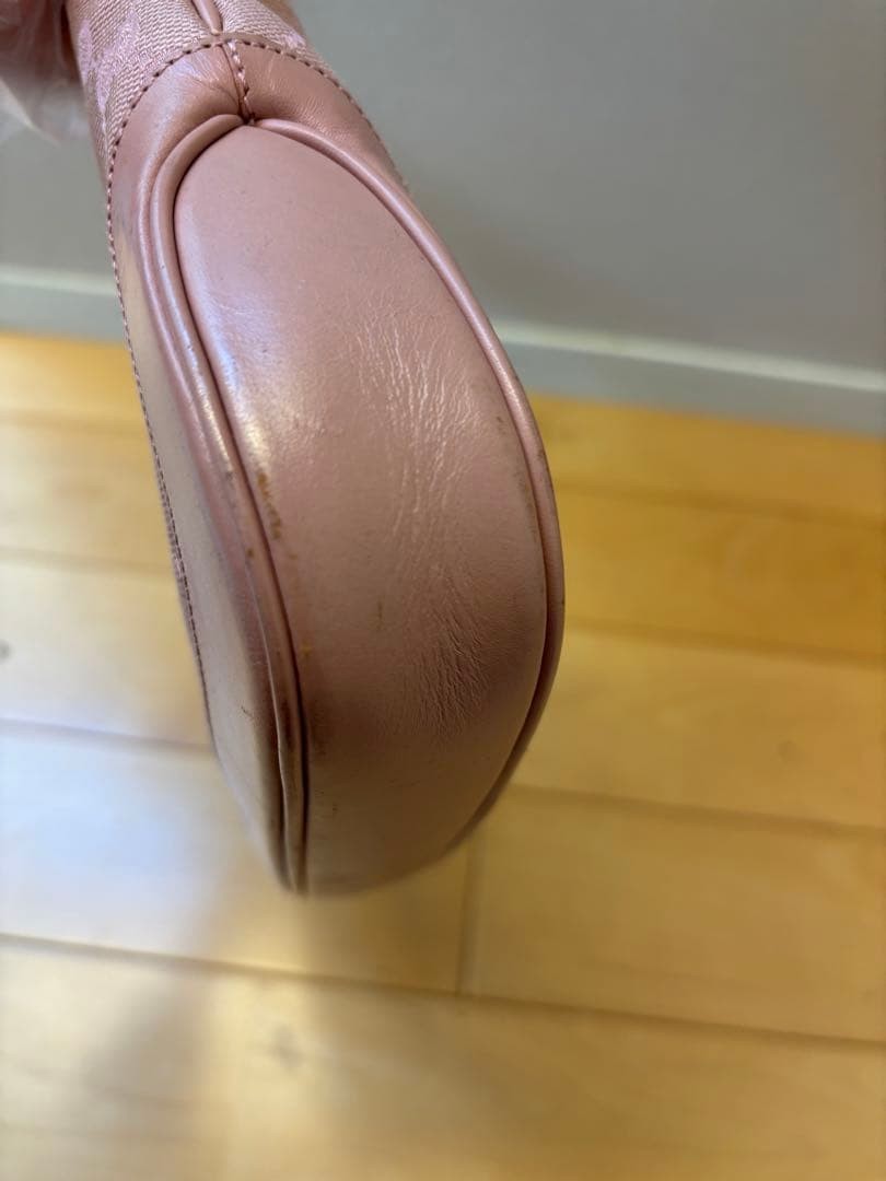 Gucci Pink GG pattern Canvas Leather Shoulder Bag Jackie 0013735 Used from Japan