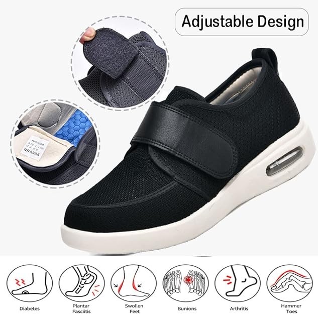 Men’s Extra Wide Diabetic Walking Shoes Orthopedic Sneakers for Swollen Feet