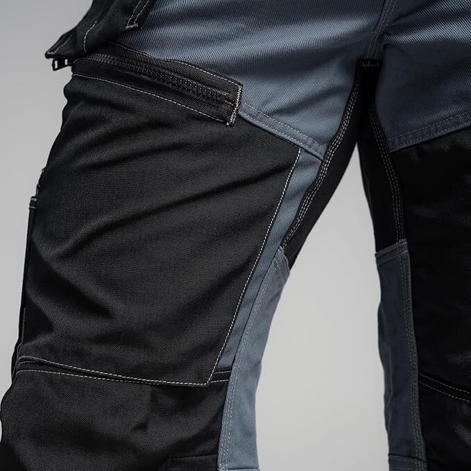 Blaklader Men Cotton Durable Work Pants with Cordura Reinforced Pockets, 44Wx34L