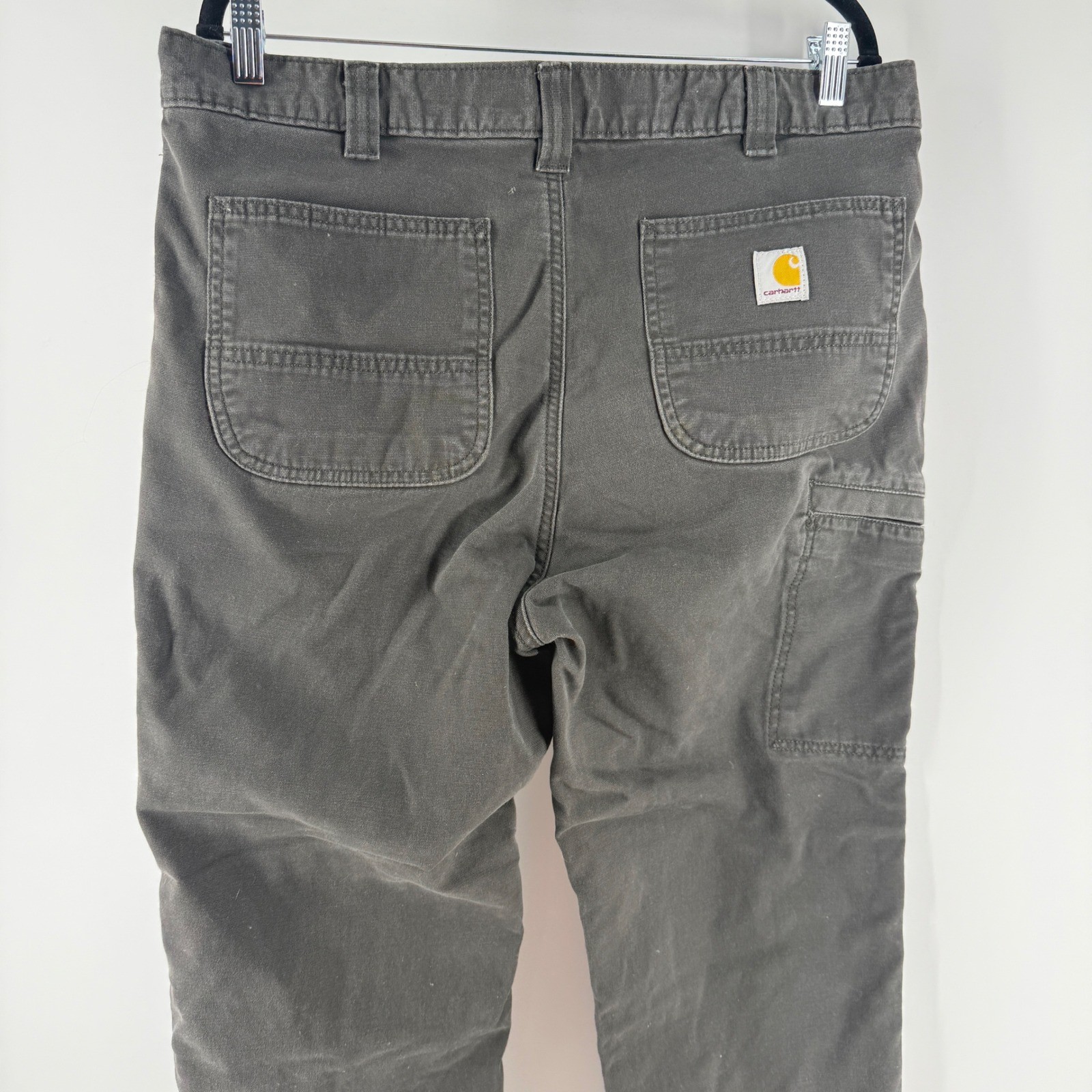 Carhartt Relaxed Fit Canvas Work Pants Mens 35×34 Gray 103342-306 Tool Pocket
