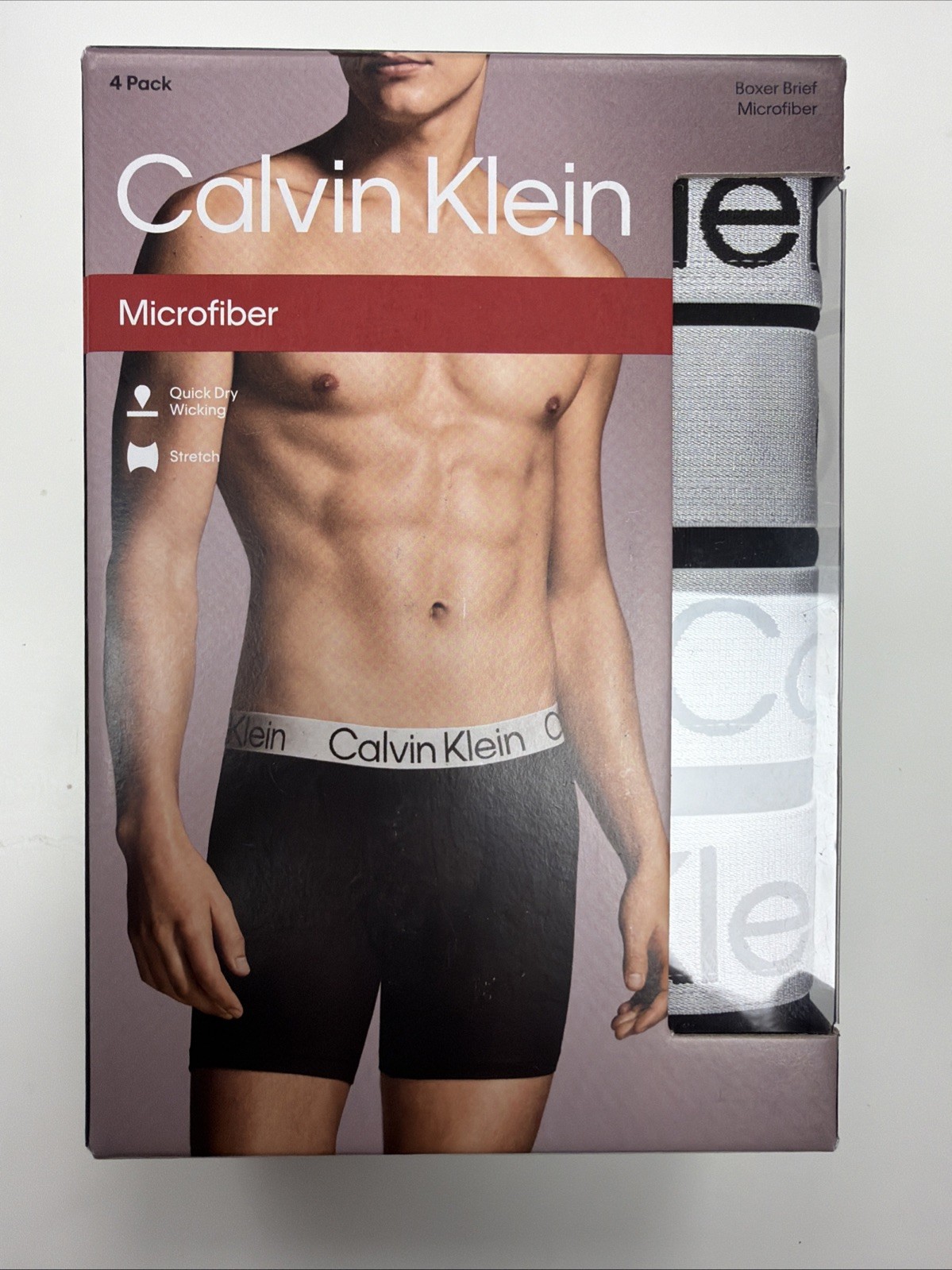 Calvin Klein men’s Microfiber stretch Chromatic Boxer Briefs 4 Pack – Black