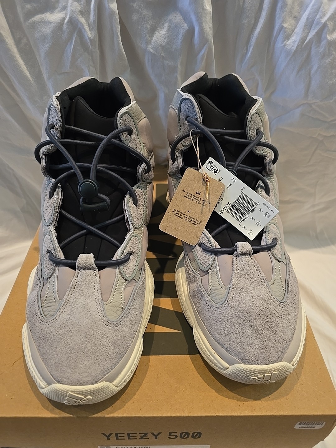 Adidas Yeezy 500 High Mist Stone GV7775 Extra Laces Sz 14.5 New Box Rare