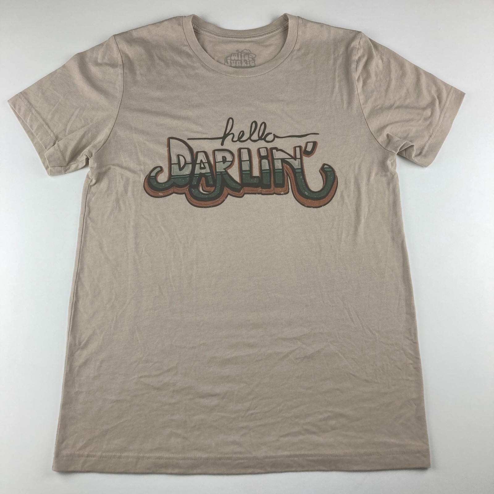 Wild Junkie Boutique M Hello Darlin Graphic Tee Western Cowgirl Retro Shirt USA