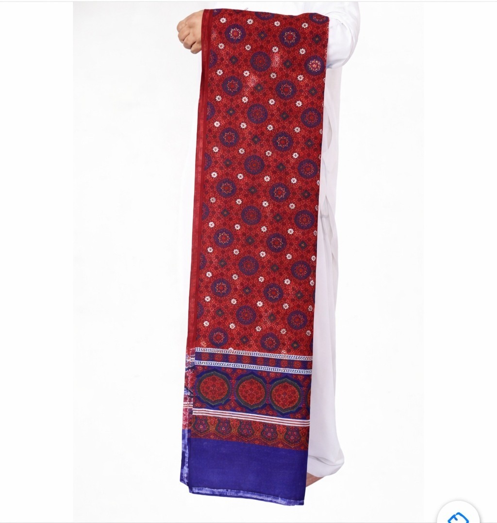 Sindhi Ajrak Cotton Shawl Scarf Traditional Pakistani Chadar | Unisex