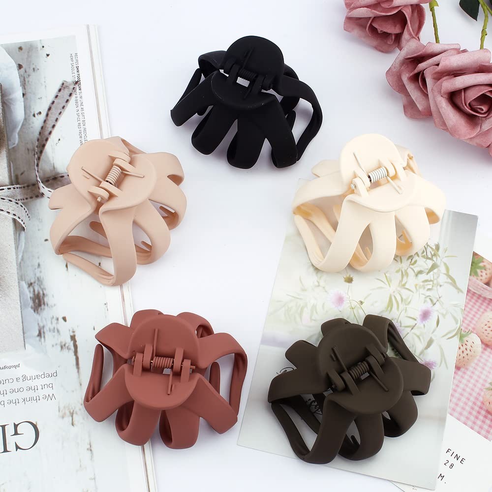 5 Pcs Octopus Hair Clips Matte Octopus Hair Claw 3.15″ Large for Women