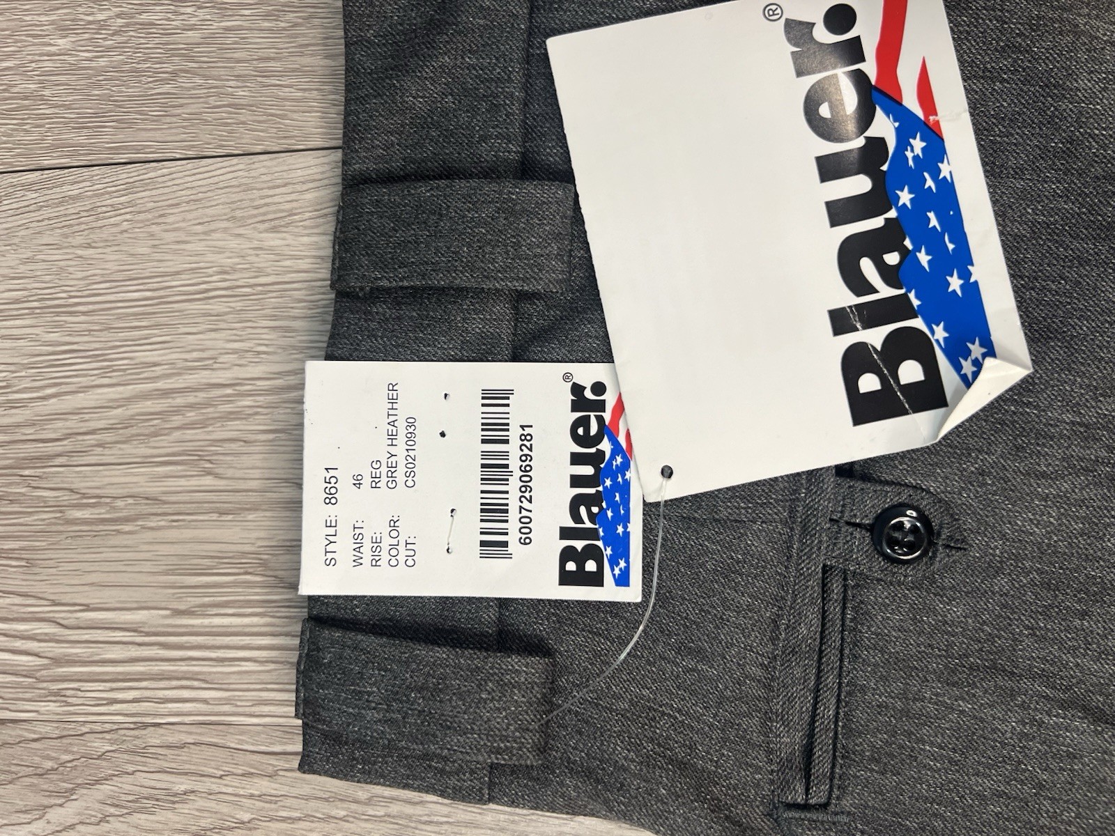 New Blauer Lonestar 8651 Serge Trouser Size 46 Reg Gray Heath Black Stripe New