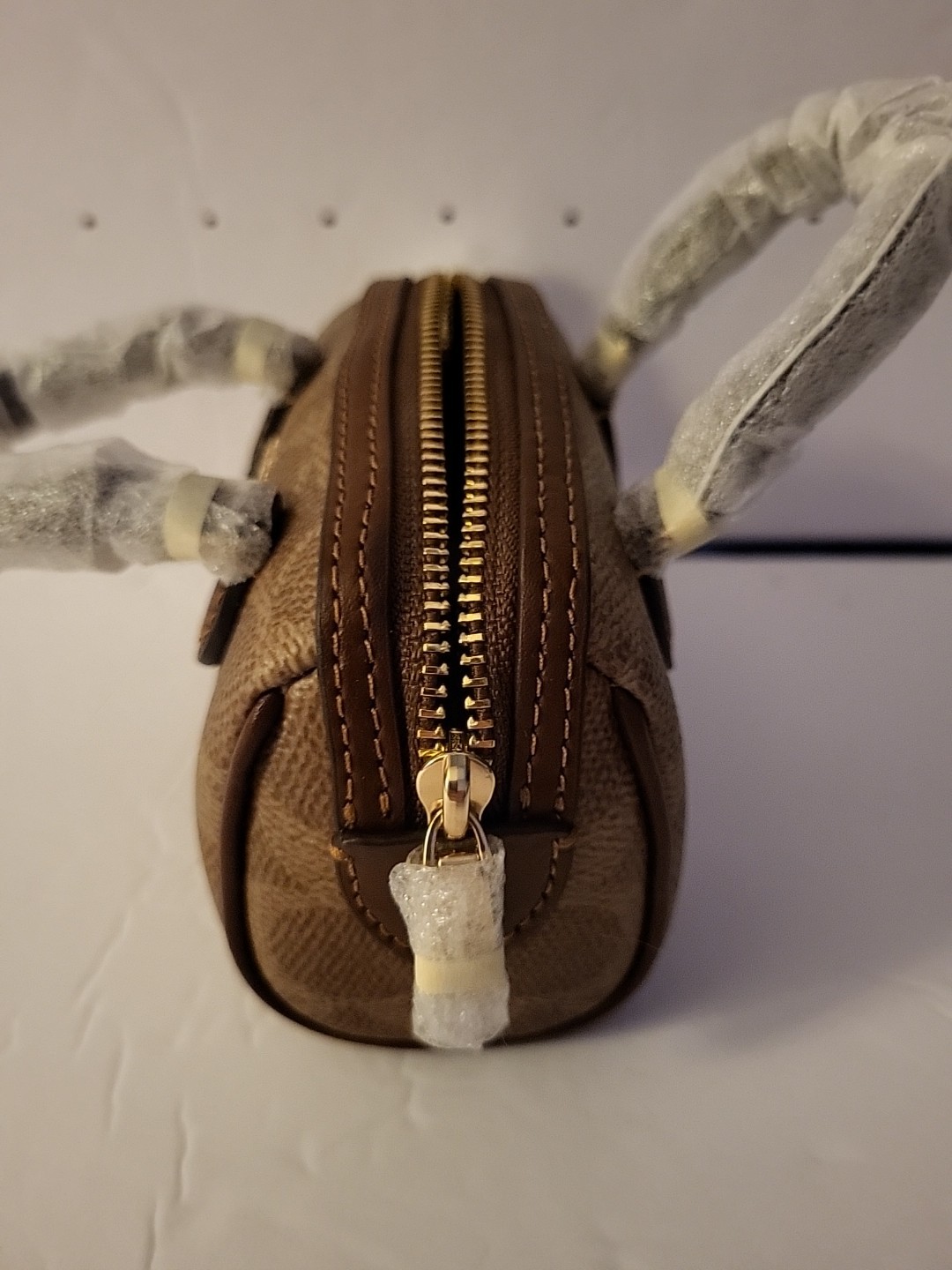 Coach Mini Rowan Bag Charm Brown N Tan NWT