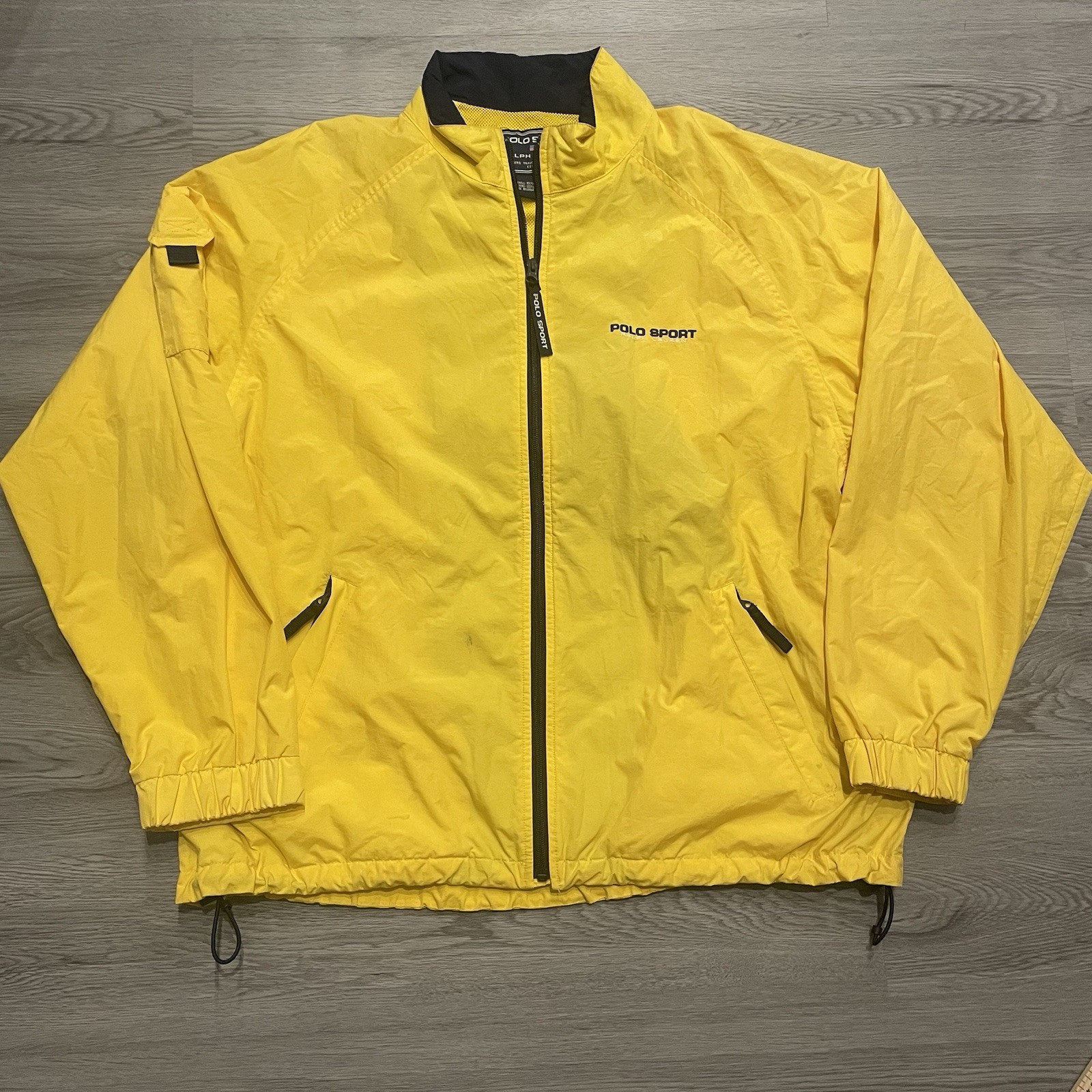 Polo Ralph Lauren Sport Jacket Windbreaker Sailing Yellow 90s Vintage Mens L