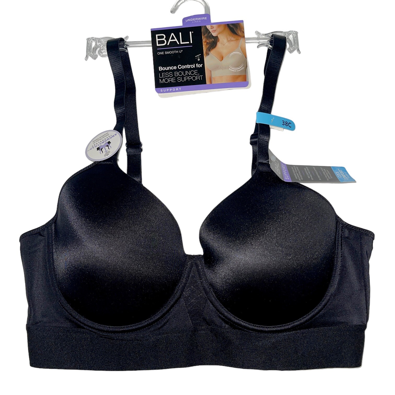 Bali Bra Underwire Bounce Control Wide Support Band Smoothing Cool Comfort 3456
