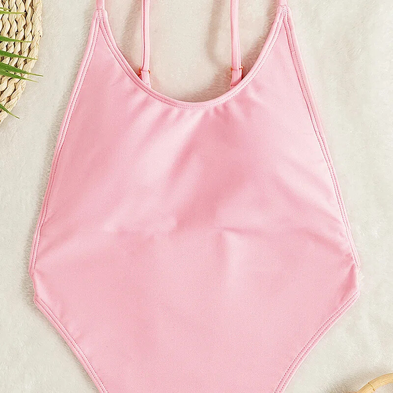Womens Sexy Thong One Piece Swimsuit High Cut Out Monokini String Bathing Suits