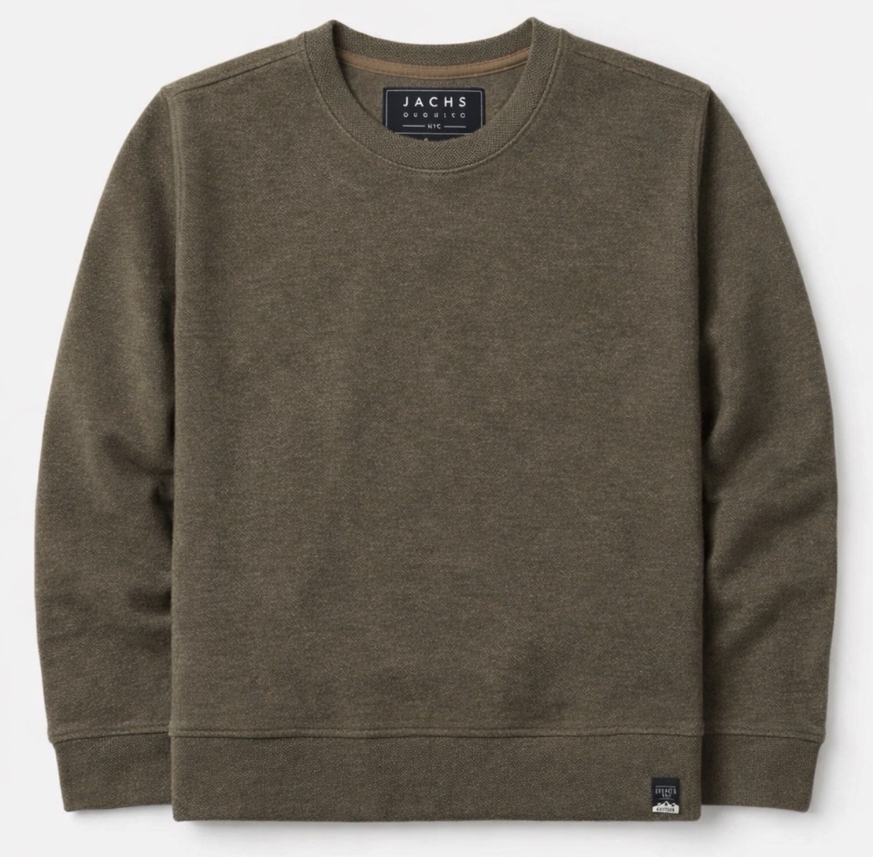 JACHS New York Men’s Brown Crew Neck Pullover Sweater Sweatshirt Logo Large L
