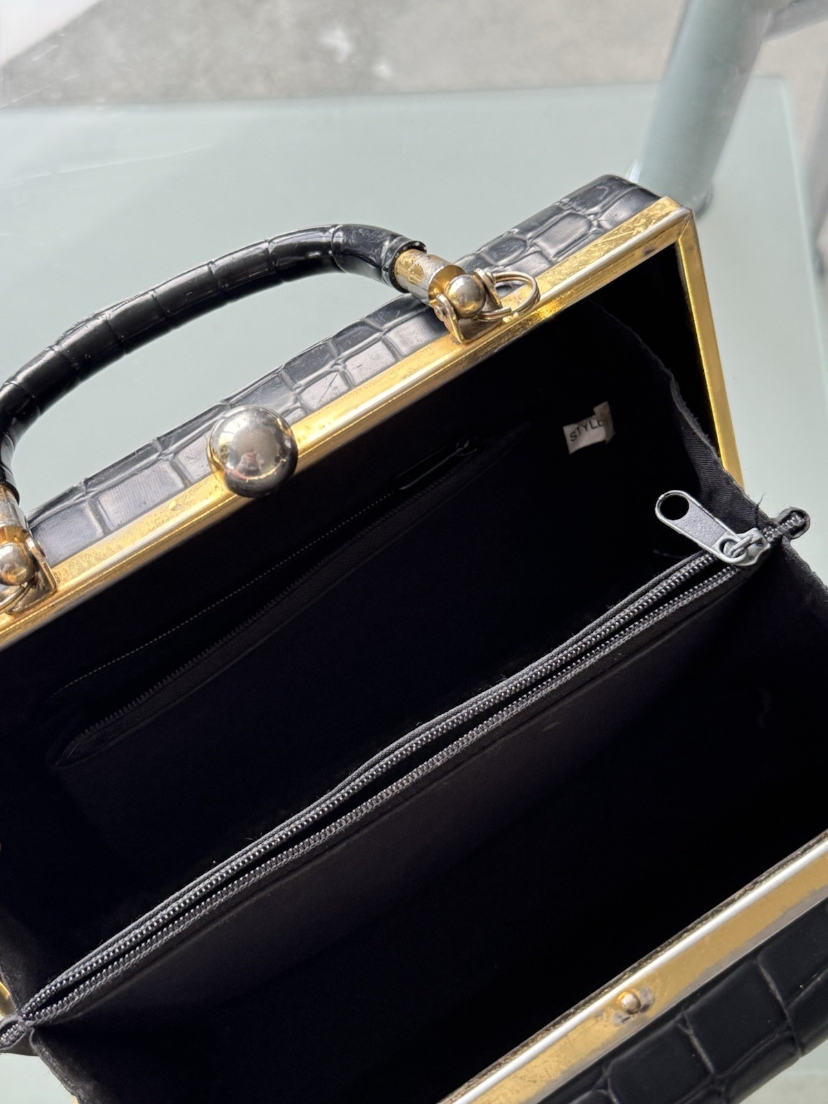 Rare Vintage Gianni Versace Black Leather Handbag – 1980s – Authentic Designer P