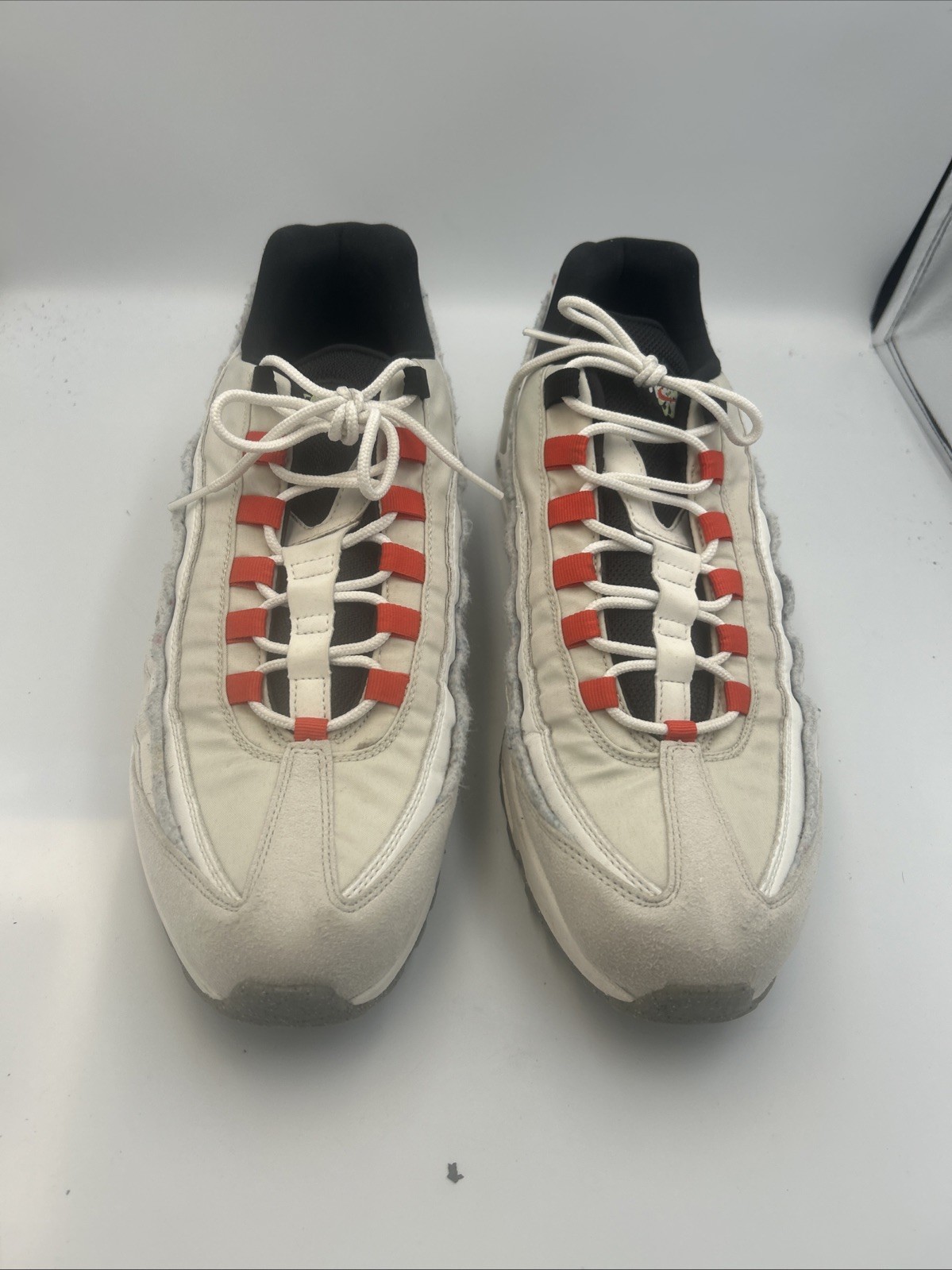 NIKE AIR MAX 95 SE DOUBLE SWOOSH LIGHT BONE HABANERO RED MEN SIZE 15 DQ0268-002
