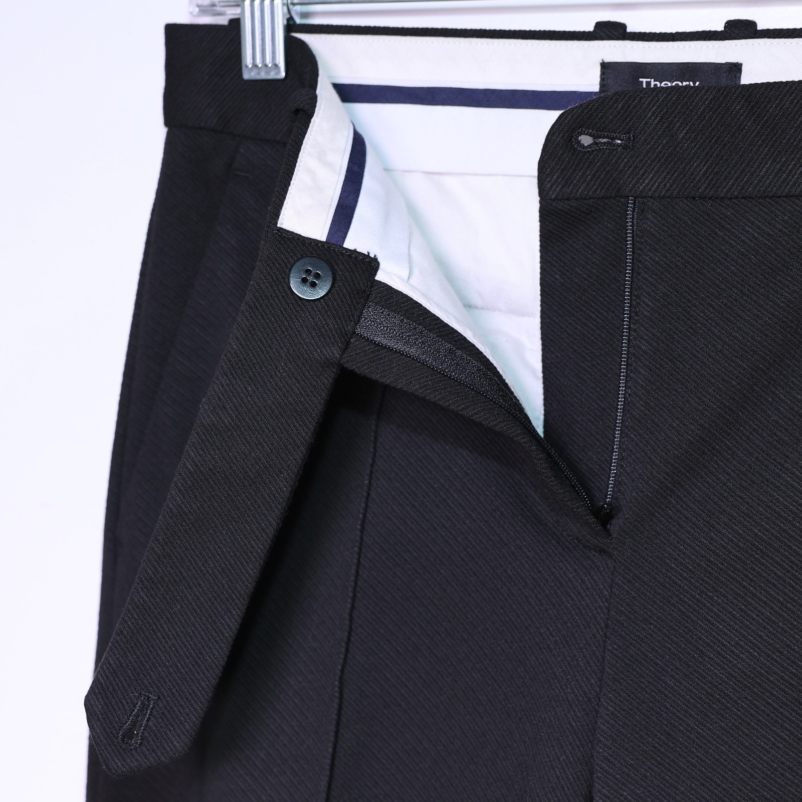 $285 THEORY – Black Pintuck Knit Twill 2 Slim Fit Pants – Women’s Size 2 🔥