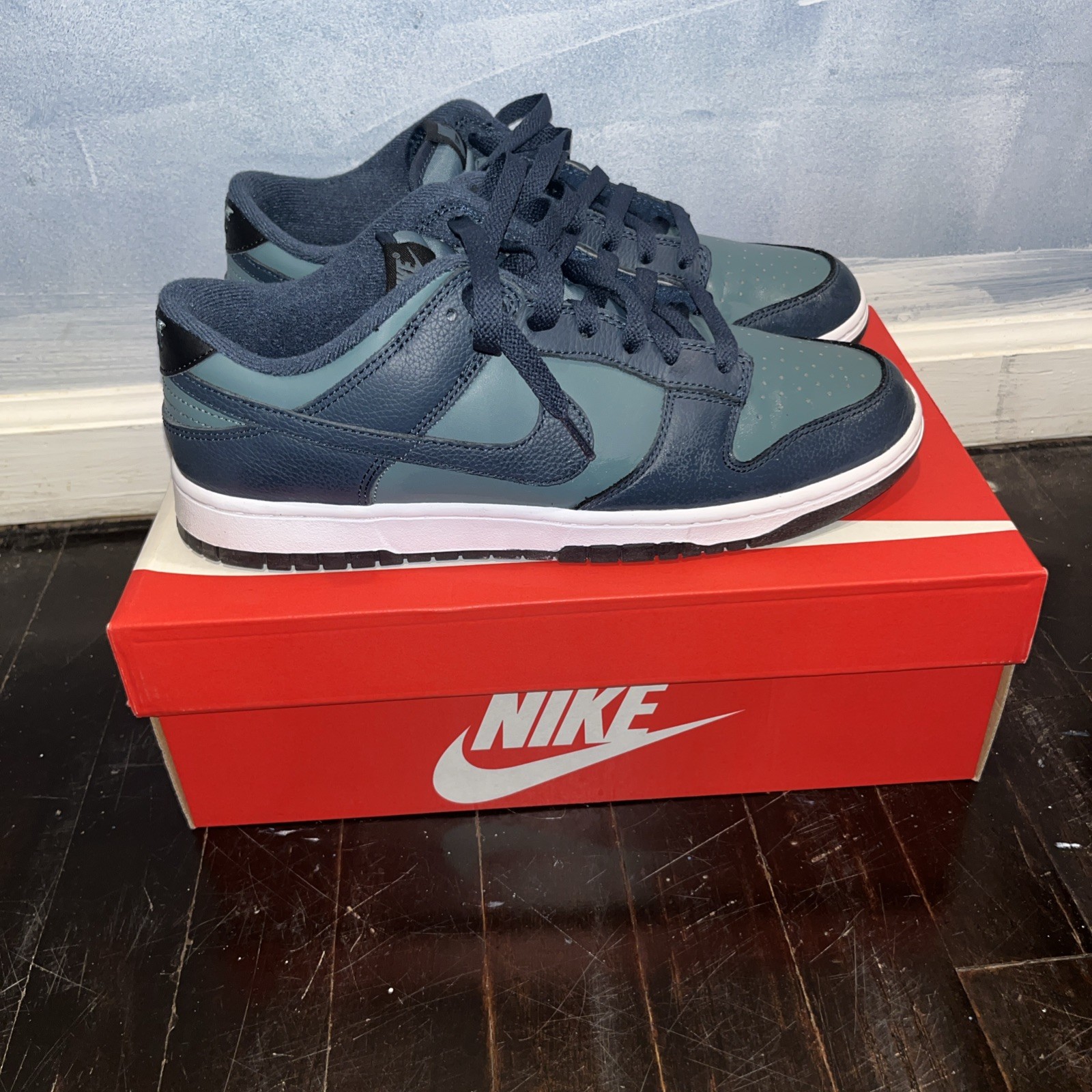 Nike Dunk Low Retro Prm Mineral Slate/armory Navy Sz 10.5