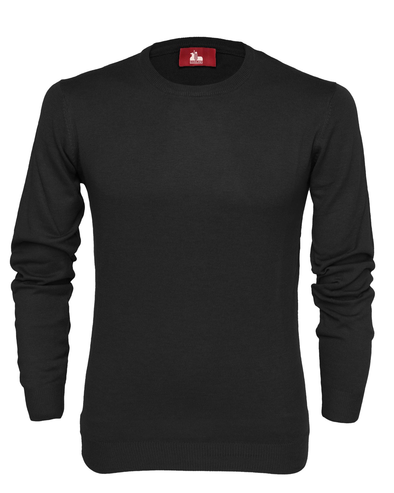 NWT EZZELINO SWEATER crewneck black wool cotton luxury Italy 2XL