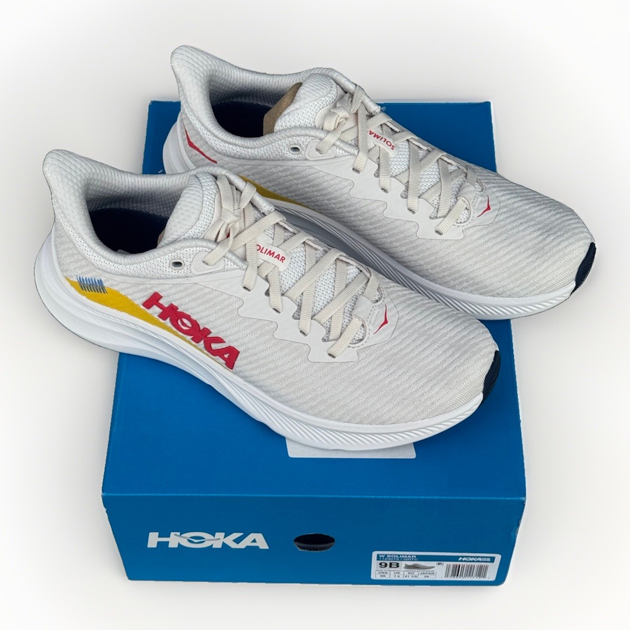 HOKA One One Solimar Women’s Running Shoes White Blue 1123075 GRTC NEW Size 9 B