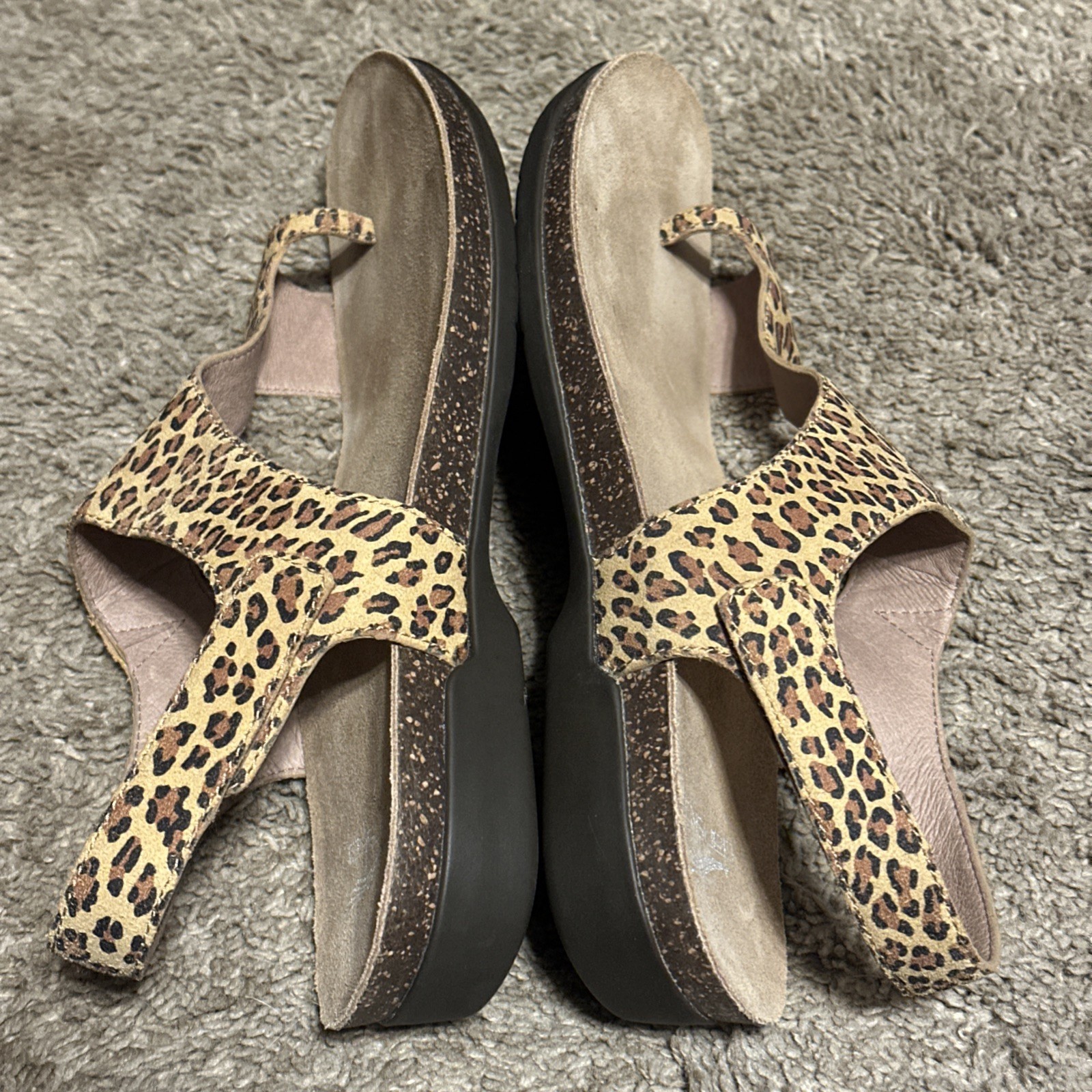 Dansko Reece Leopard Print Leather Strap Sandals Size 41 US Size 10.5/11