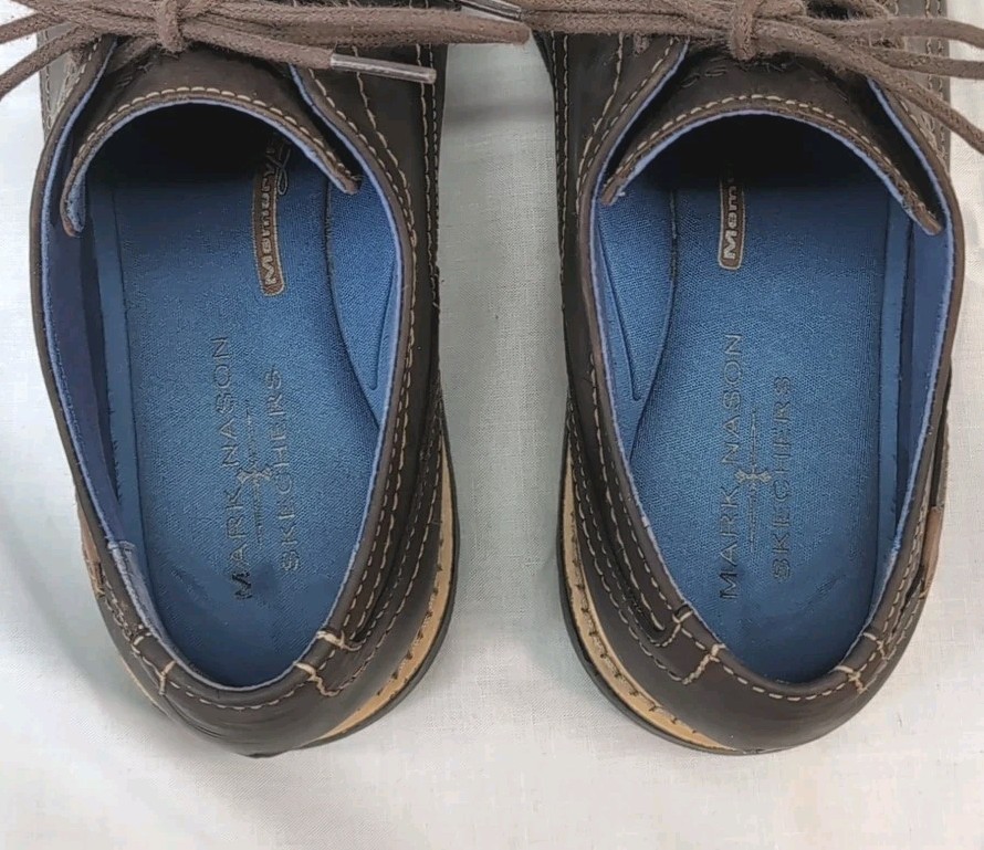 Skechers Mark Nason Brown Leather Memory Foam Footbed Mens Oxfords Shoes 11 M