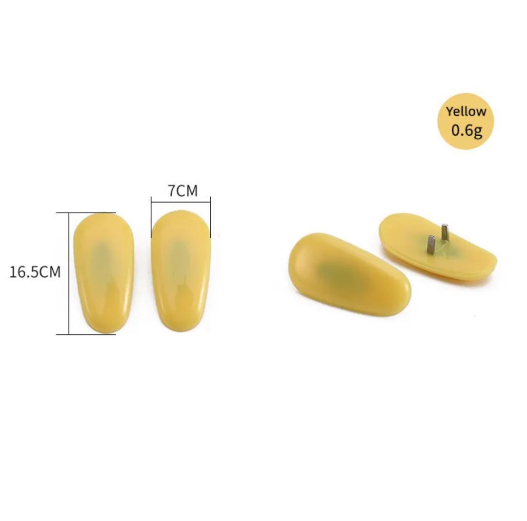 2pc Semi Soft Vinyl Crimp On Nose Pads 16mm Fit Ray Ban Ferrari Sunglasses