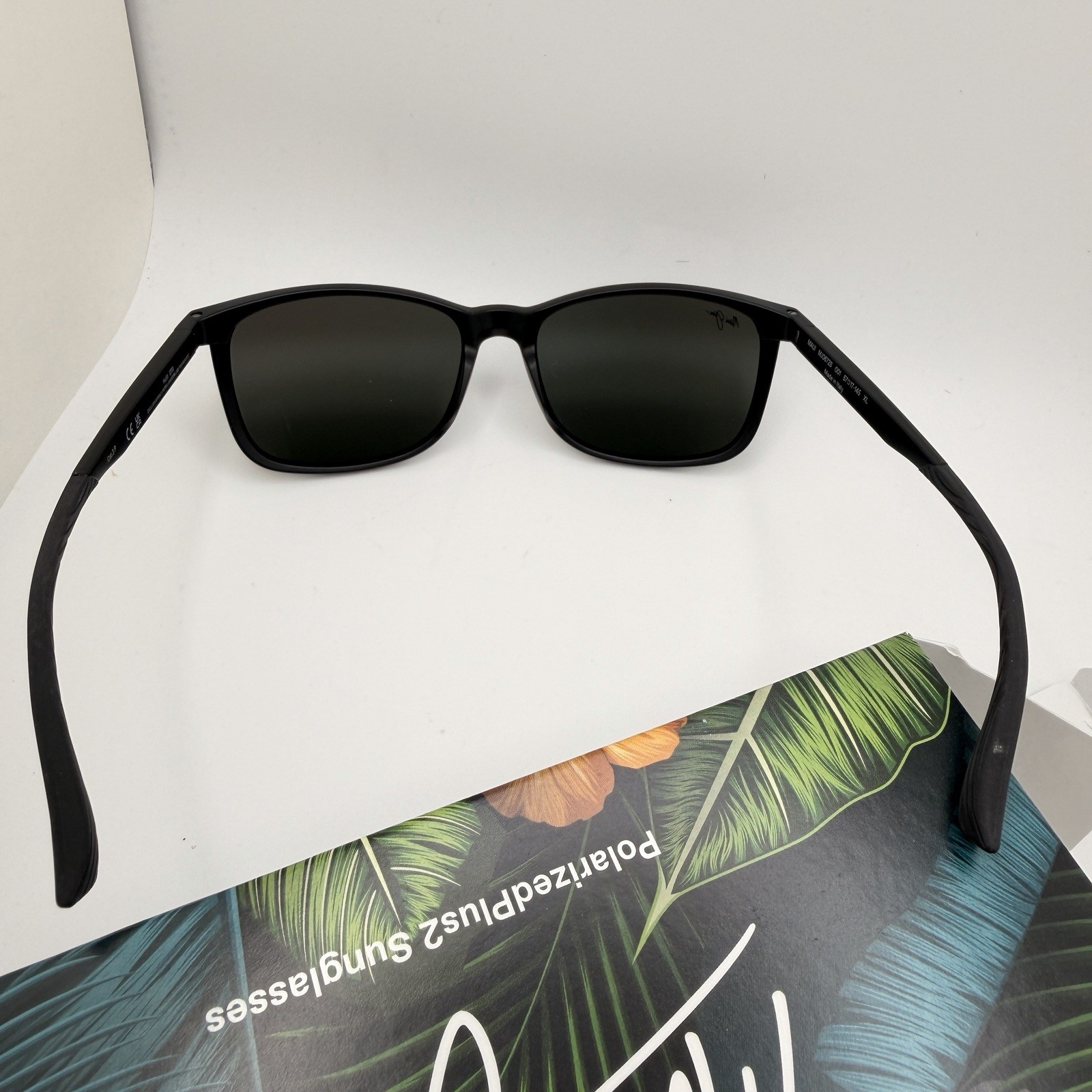 Maui Jim Hulili Rectangular Polarized Sunglasses Matte Black Frame MJ0672S-001