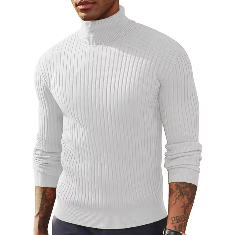 Men’s Slim Fit Turtleneck Sweater Long Sleeve Knitted Pullover Winter Warm Thick
