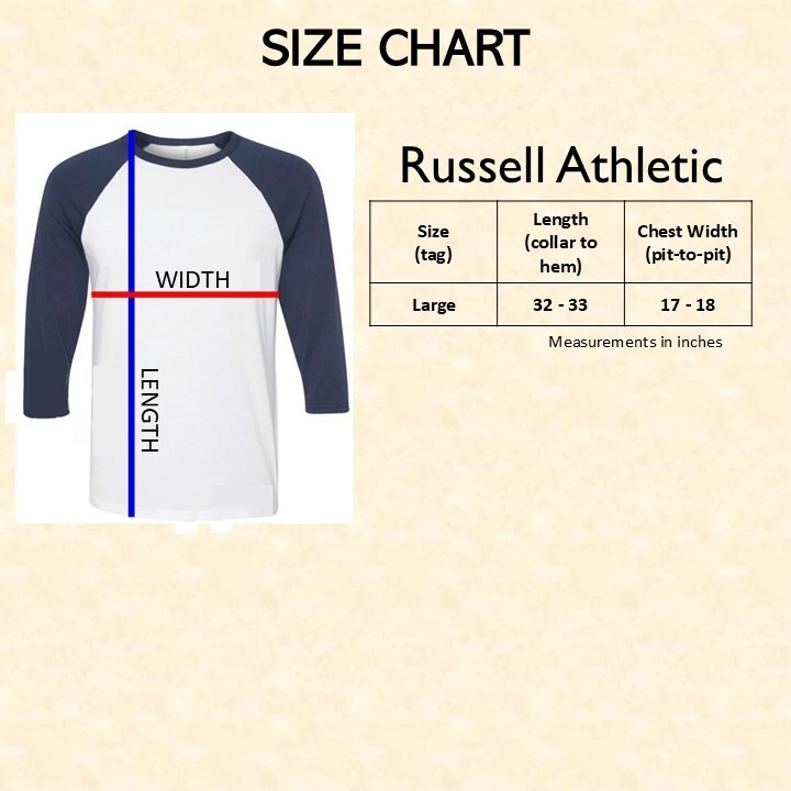 VINTAGE Russell Athletic NOS 70s Raglan Blank Baseball Tee Size L – Made in USA