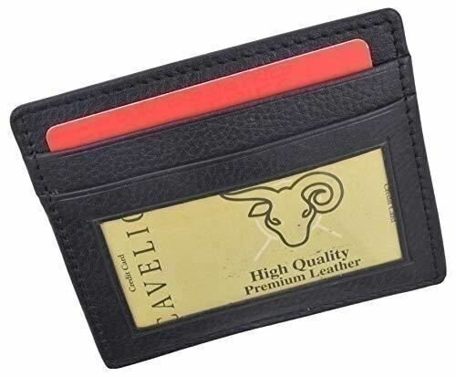 Men’s Minimalist Slim Thin Front Pocket Credit Card ID Holder Leather Wallet