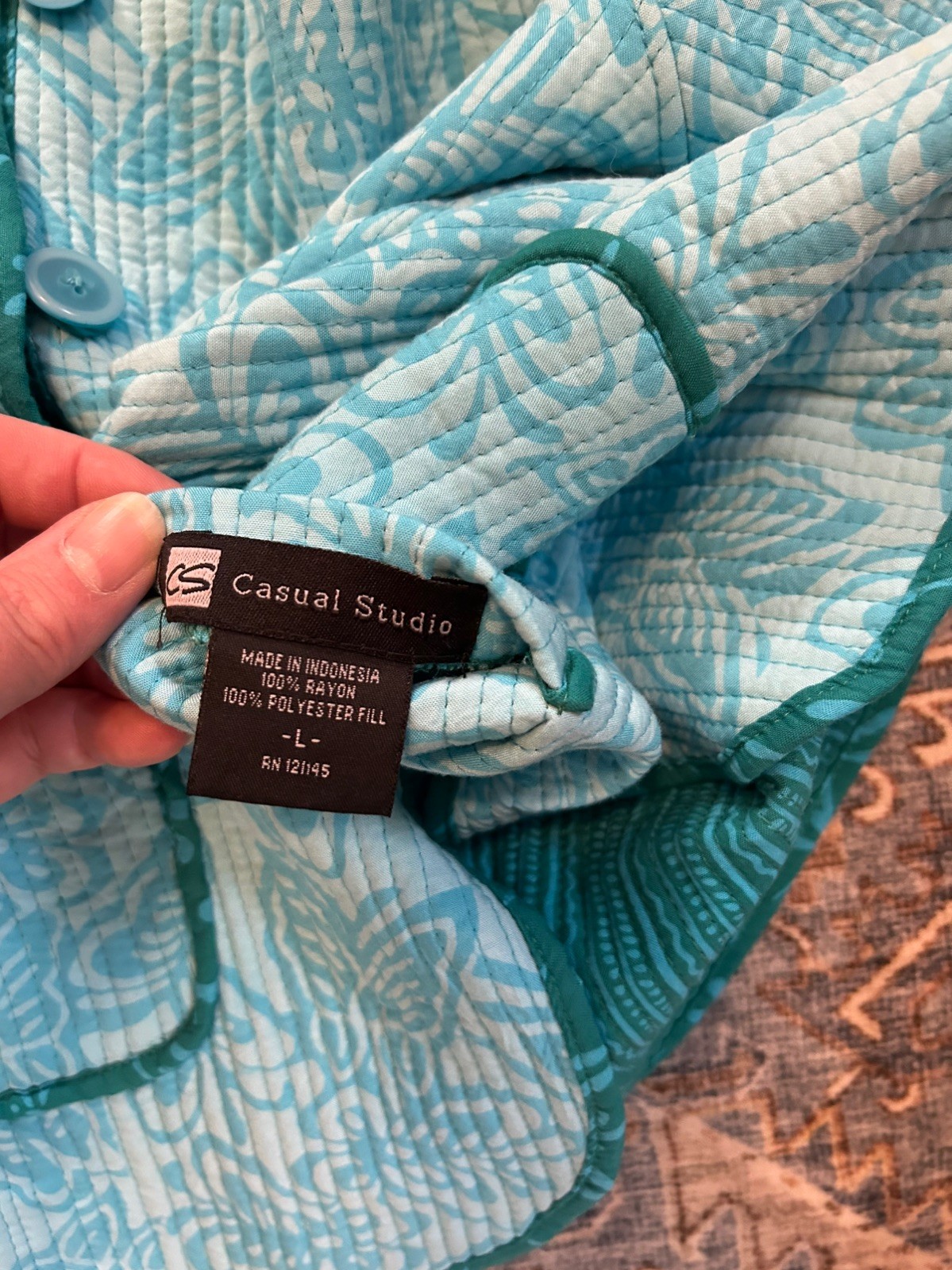 Casual Studio Reversible Quilted Jacket Women’s Size Large EUC
