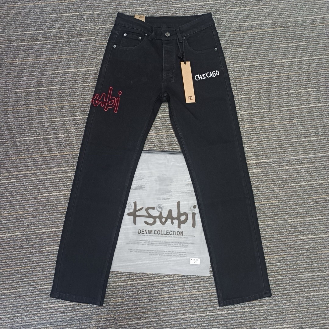 KSUBI Men’s Black Printing Pants High Street Fashion Jeans size 34 KJ30