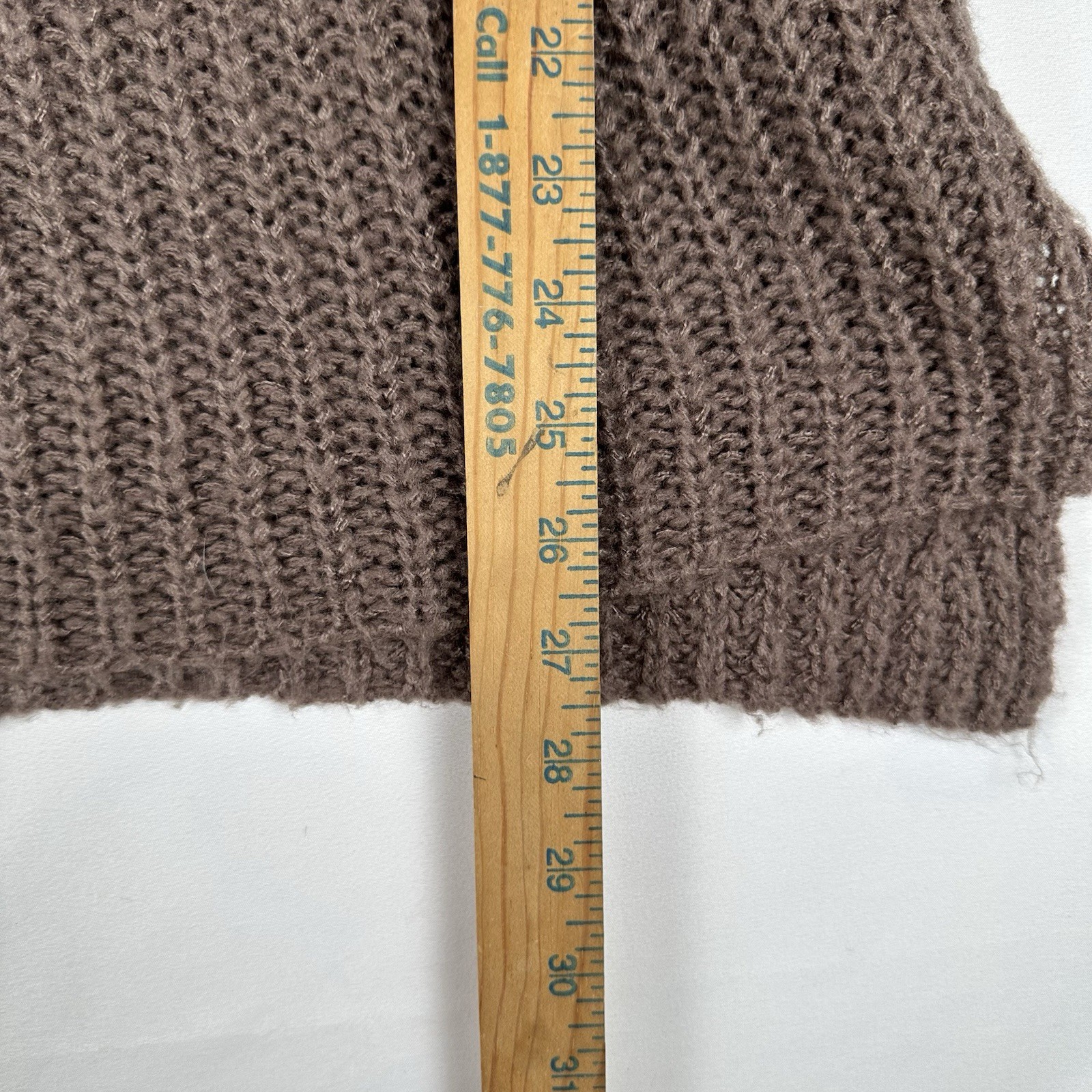 Trouvé Chunky Knit Sweater Size L Taupe Brown Boat Neck Acrylic Blend