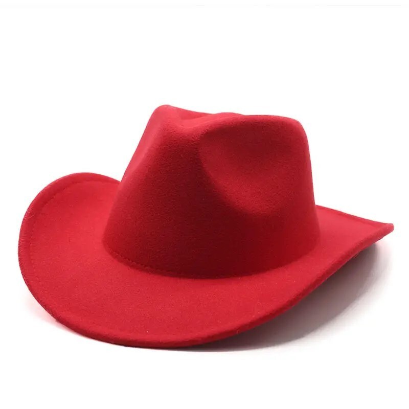 Red Western Cowboy, Cowgirl Hat, Adjustable Cotton & Polyester, Men Women