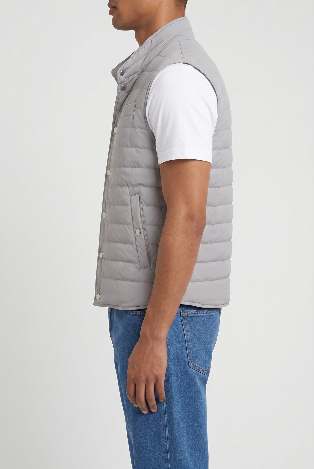 BRUNELLO CUCINELLI MEN’S LIGHT GREY QUILTED VEST MSRP $2195