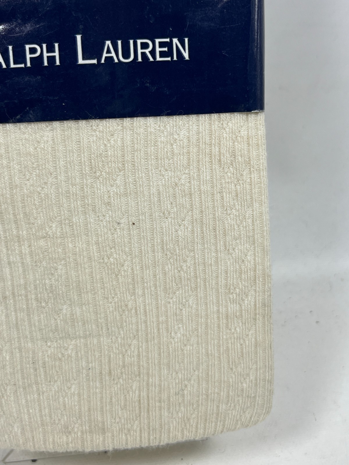 POLO RALPH LAUREN Tights Womens B-C Wool Cotton Cable Pantyhose Cable Beige NEW