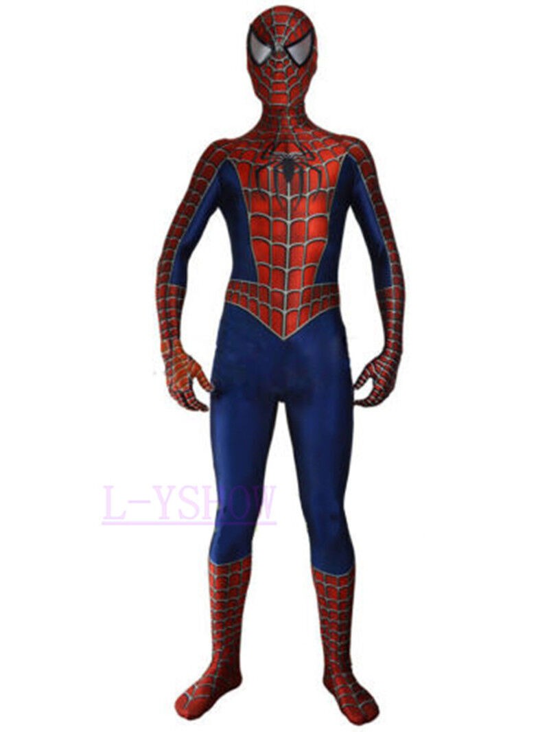 Classic Raimi Spiderman Cosplay Costumes Spider-man 3D Zentai Suit Halloween US