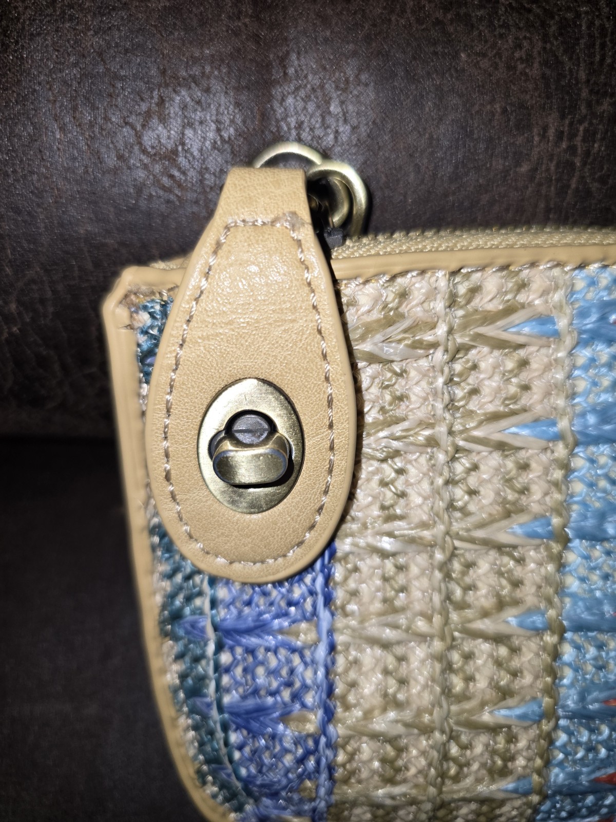 Joy Multicolor Woven Small Shoulder Bag with Zipper Closure and Strap Accent