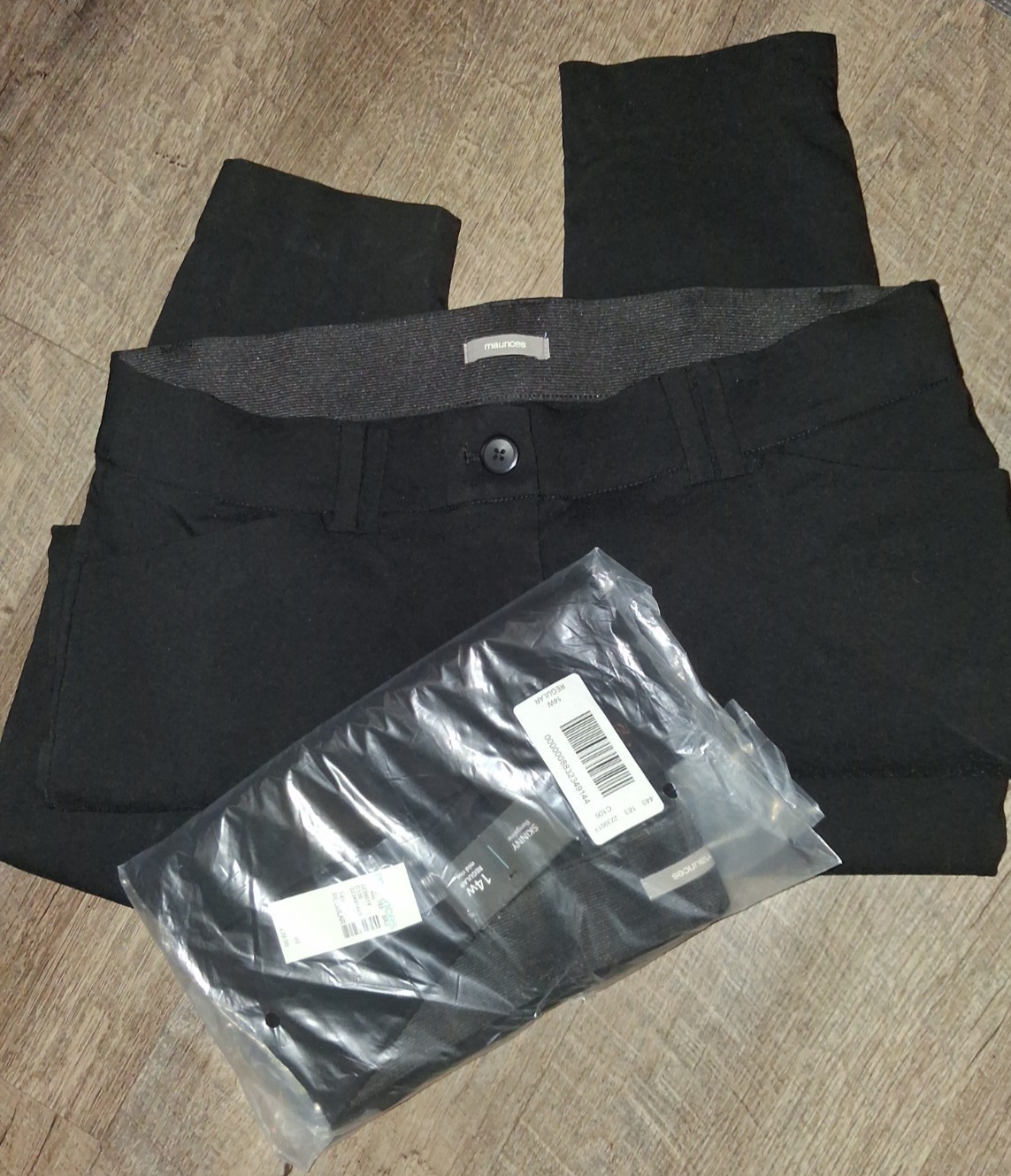 LOT NWT Size 14W black skinny pants Maurices – Bengaline – Mid Rise regular