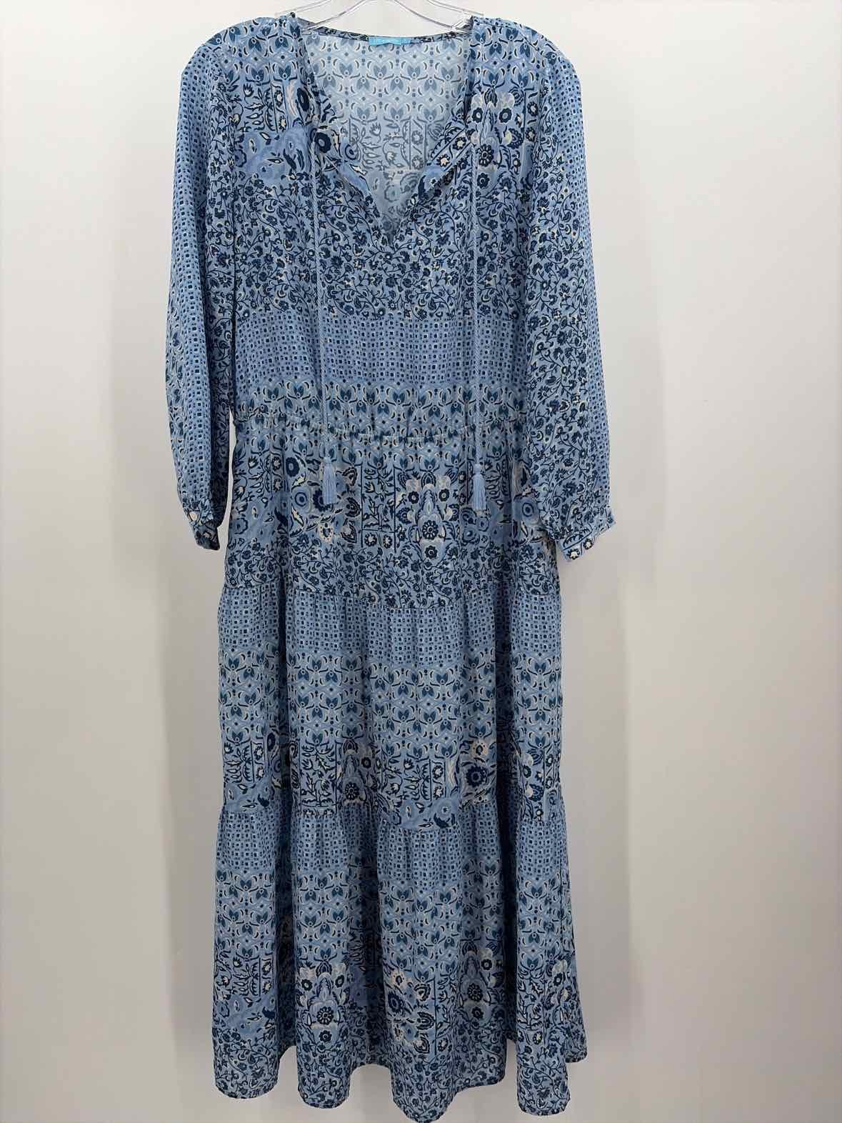 Pre-Owned J Mclaughlin Blue Size Small Maxi Long Sleeve Dress