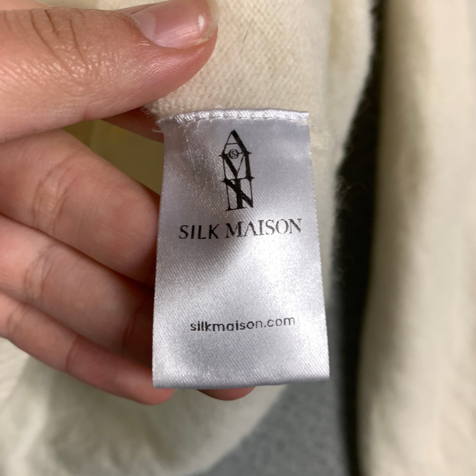 Silk Maison 100% Cashmere Turtleneck Sweater Women’s Small S Cream Knit Pullover