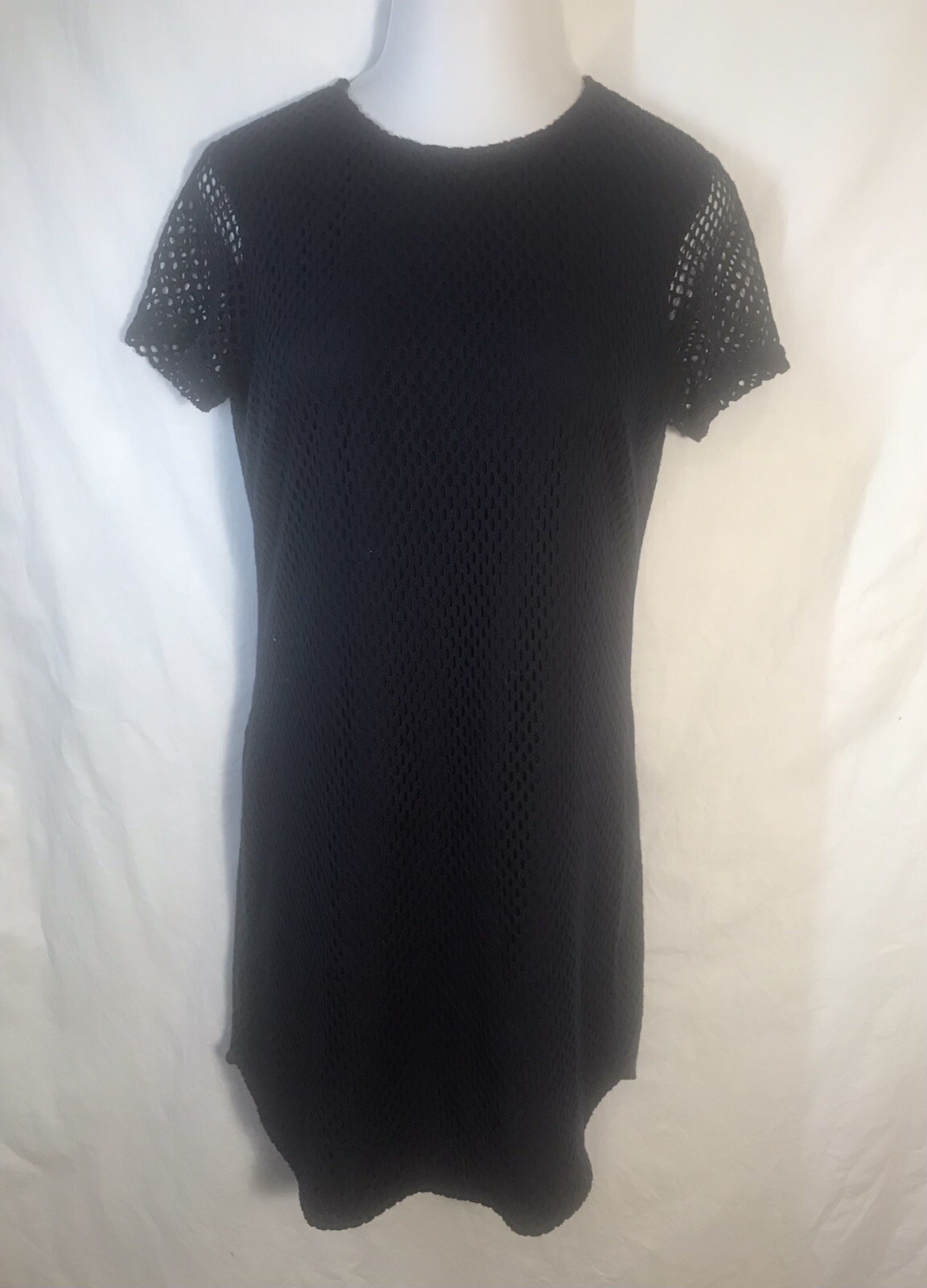 Banana Republic Womens dress 1/4 sleeve c netting design long zipper in back S12
