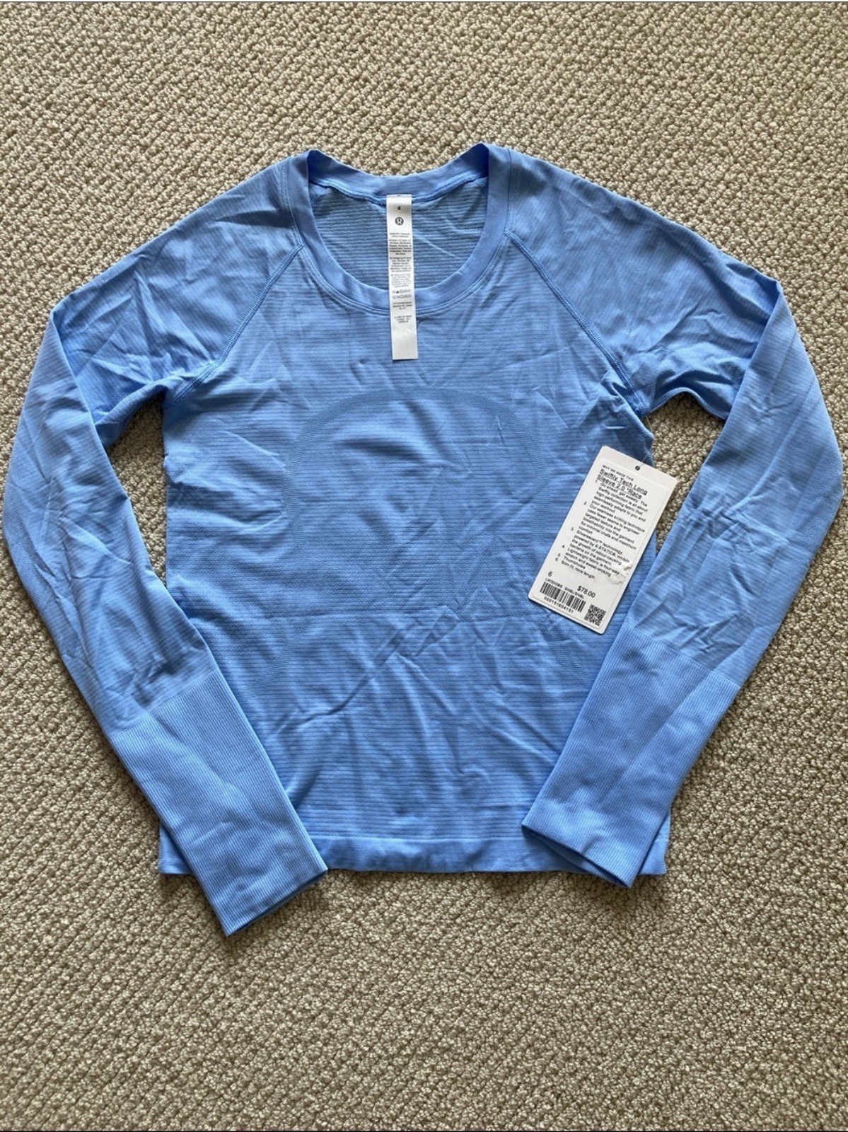 NEW Lululemon Swiftly Tech Long Sleeve 2.0 Race SNBL Sinatra Blue Size 6 NWT