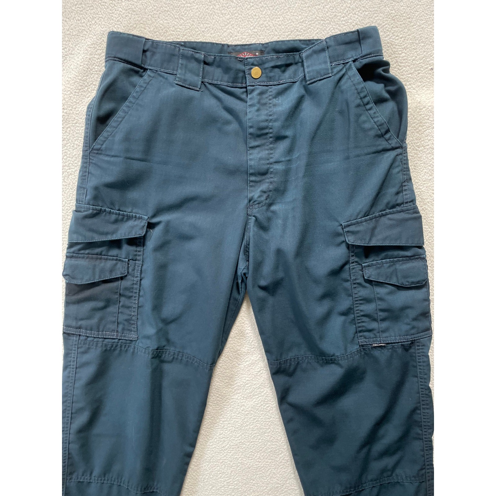 Tru-Spec Mens 34/32 Tactical Cargo Pants Navy Blue Ripstop Workwear – Distressed