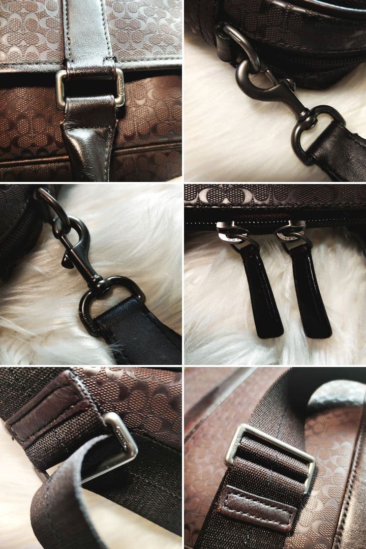 Coach 2WAY Business Bag Leather Signature with Shoulder