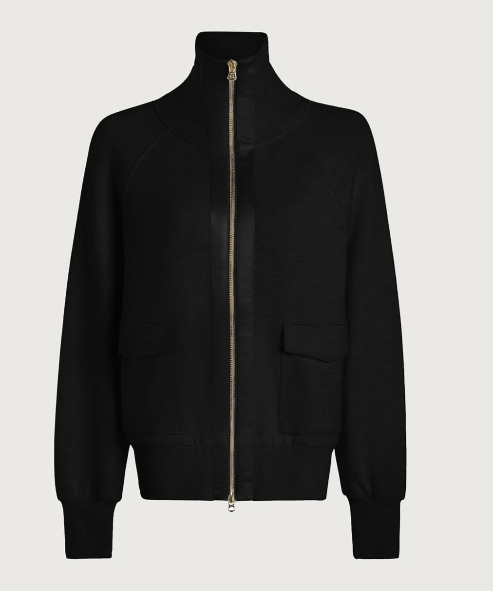 🧡*NWT*Varley Roxbury Zip-Through DoubleSoft® Fabric Women’s Size S – Black $178