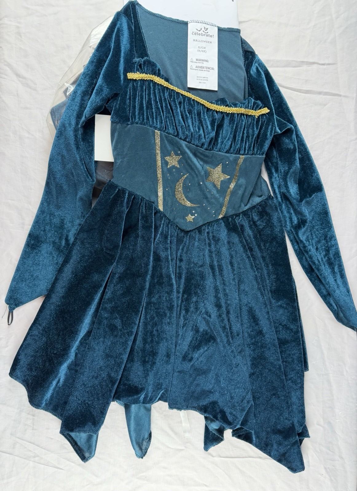 Girls Spellbound Wizard Costume Cosplay Pretend Play Dress Up Halloween S 6/6X