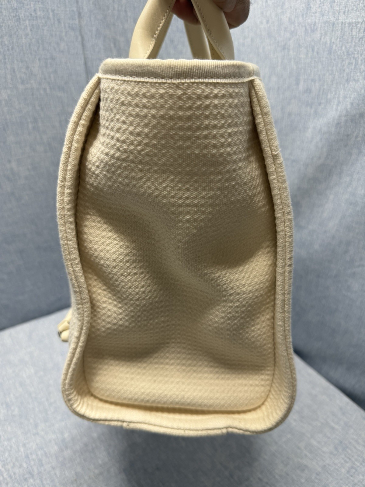 Chanel Deauville MM Tote Bag With Pouch Chain Tweed Material White