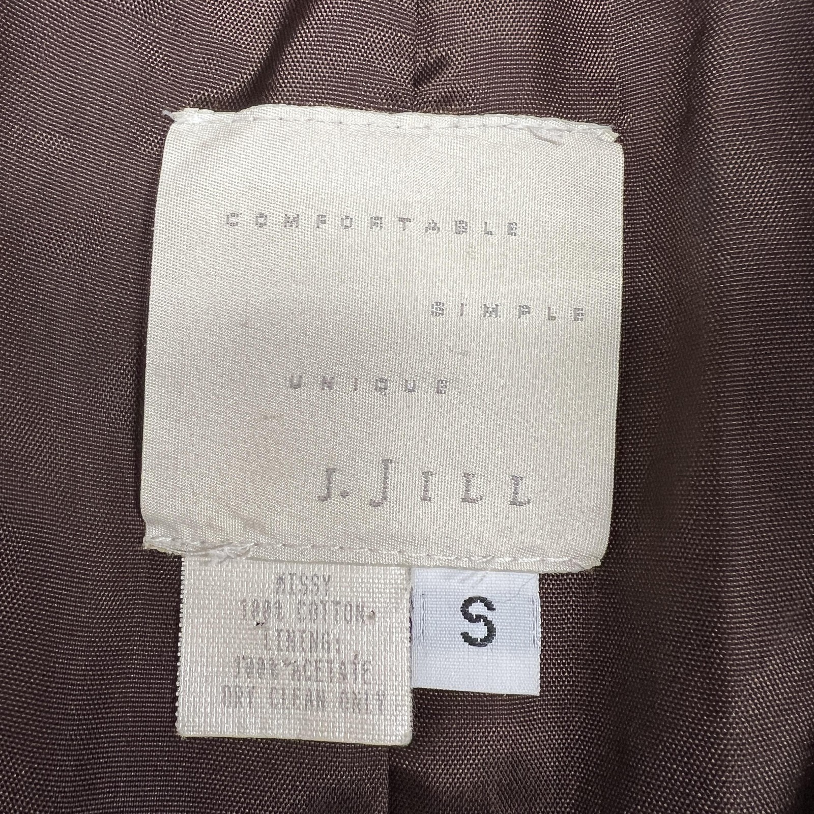 Vintage J Jill Coat Womens S Brown Velvet Toggle Lined Duster Missy Whimsigoth