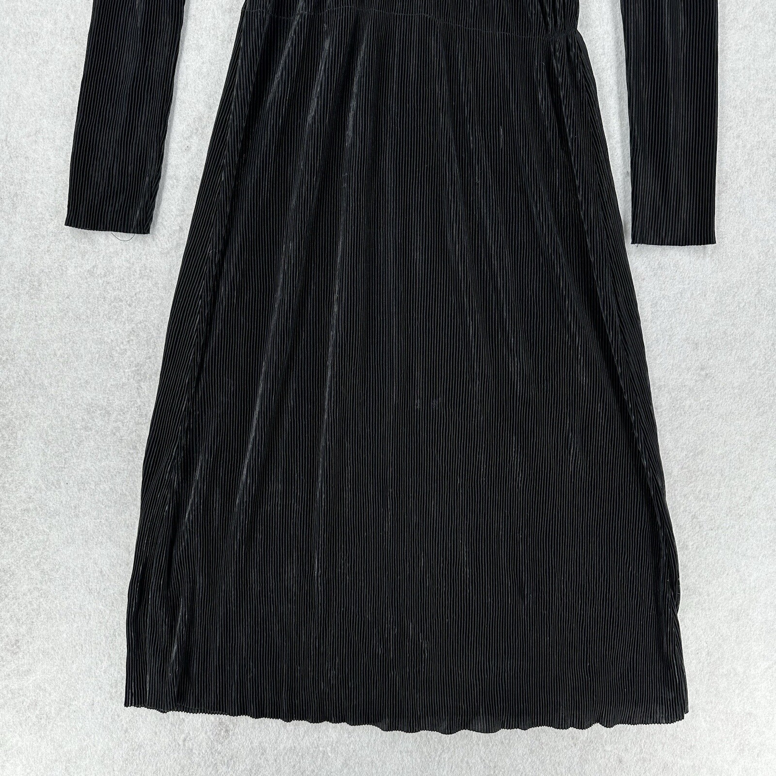 Zara Witchy Gothic Maxi Pleated Dress Womens MED Black Romantic Flowy Whimsygoth