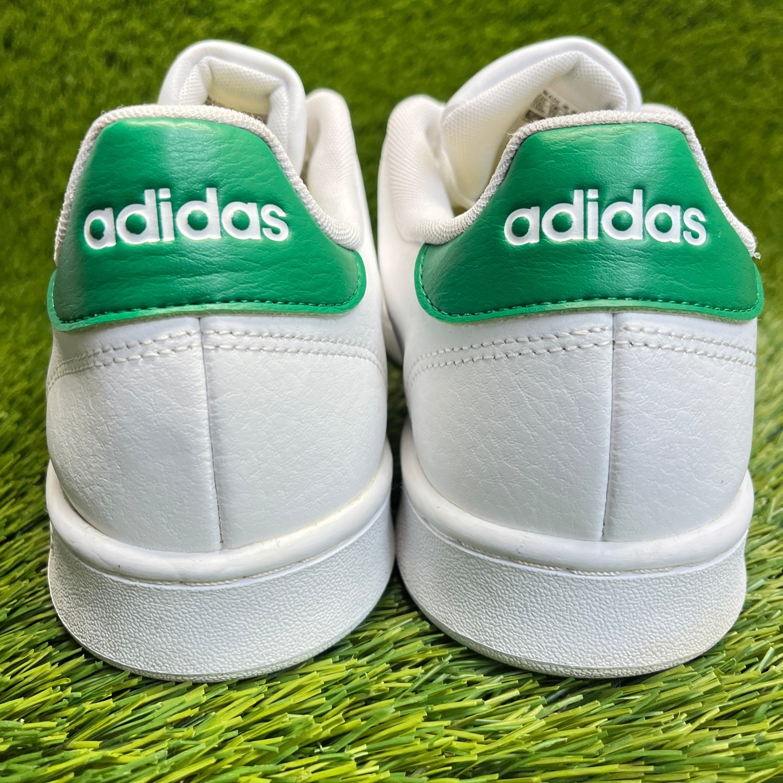 Adidas Advantage Mens Size 11.5 White Green Athletic Leather Shoes Sneakers